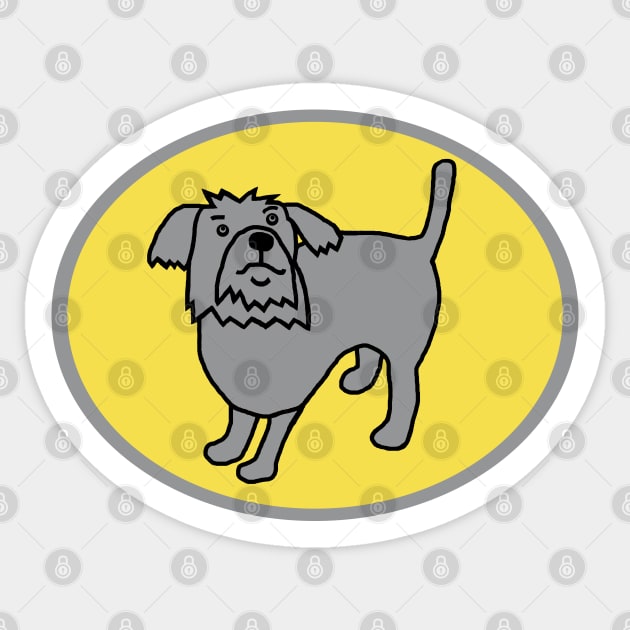 Ultimate Gray Dog on Illuminating Oval Sticker by ellenhenryart